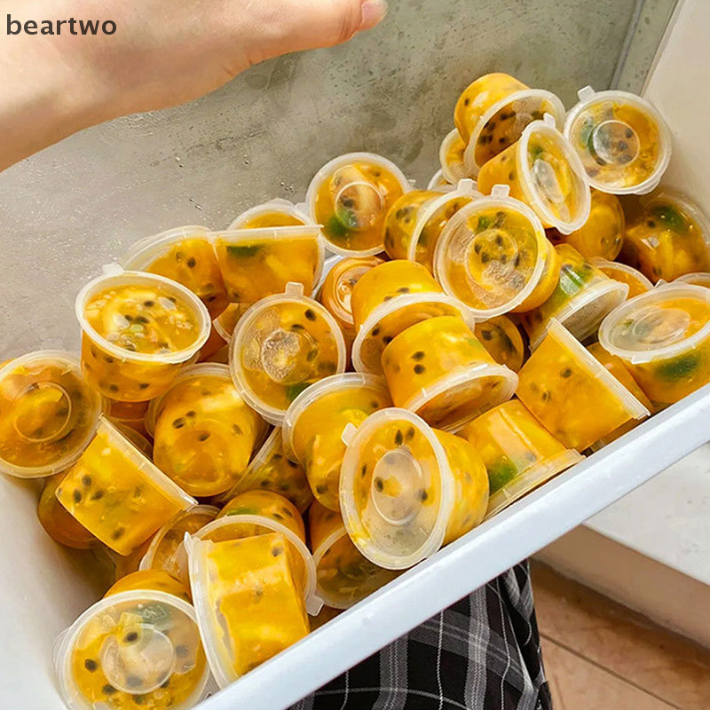 < Beartwo > 50 Cái Hộp Đựng Nước Sốt Bằng Nhựa 25ML Hộp Đựng Thực Phẩm Có Nắp Hộp Bảo Quản Đẹp