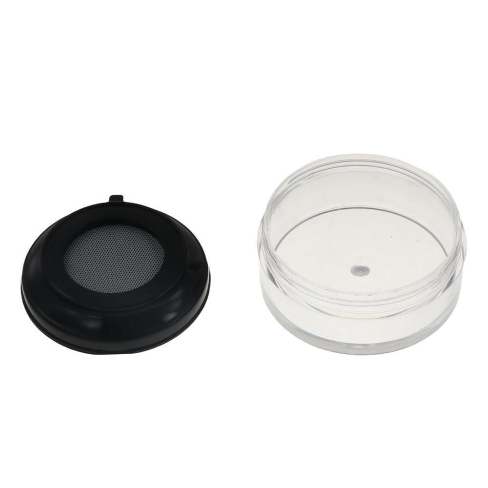 FUHUIOT Loose Powder Pot Cầm Tay Trong Suốt Màu Đen Bột Hộp Bánh Đóng Gói Hộp Đựng Sifter Với Puff Sàng Hộp Đựng Bột Trống