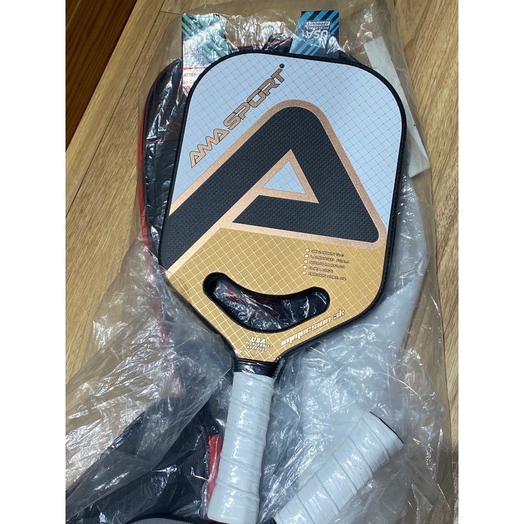 Vợt Pickleball Ama sport PP002 Cao Cấp Mẫu Vợt Picklelall Mới Nhất Carbon 3K Dày 19.6mm +Kèm Túi Đựng Da+ 2 Bóng Hãng