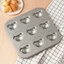 DELMER Gấu Madeleine Chảo Nướng Bánh, 4 / 6 / 9 Sâu Răng Dễ Dàng Phá Hủy Khuôn Bánh Muffin, Khay Nướng Bánh Thép Carbon Chống Dính Khuôn Bánh Mì Làm Bánh