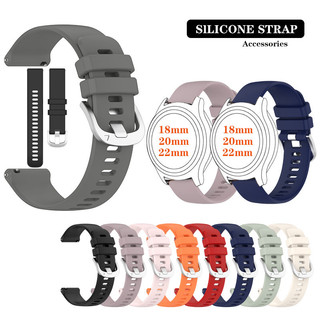 Dây đeo silicon khóa bạc cho phụ kiện đồng hồ thông minh phổ thông 18mm 20mm 22mm