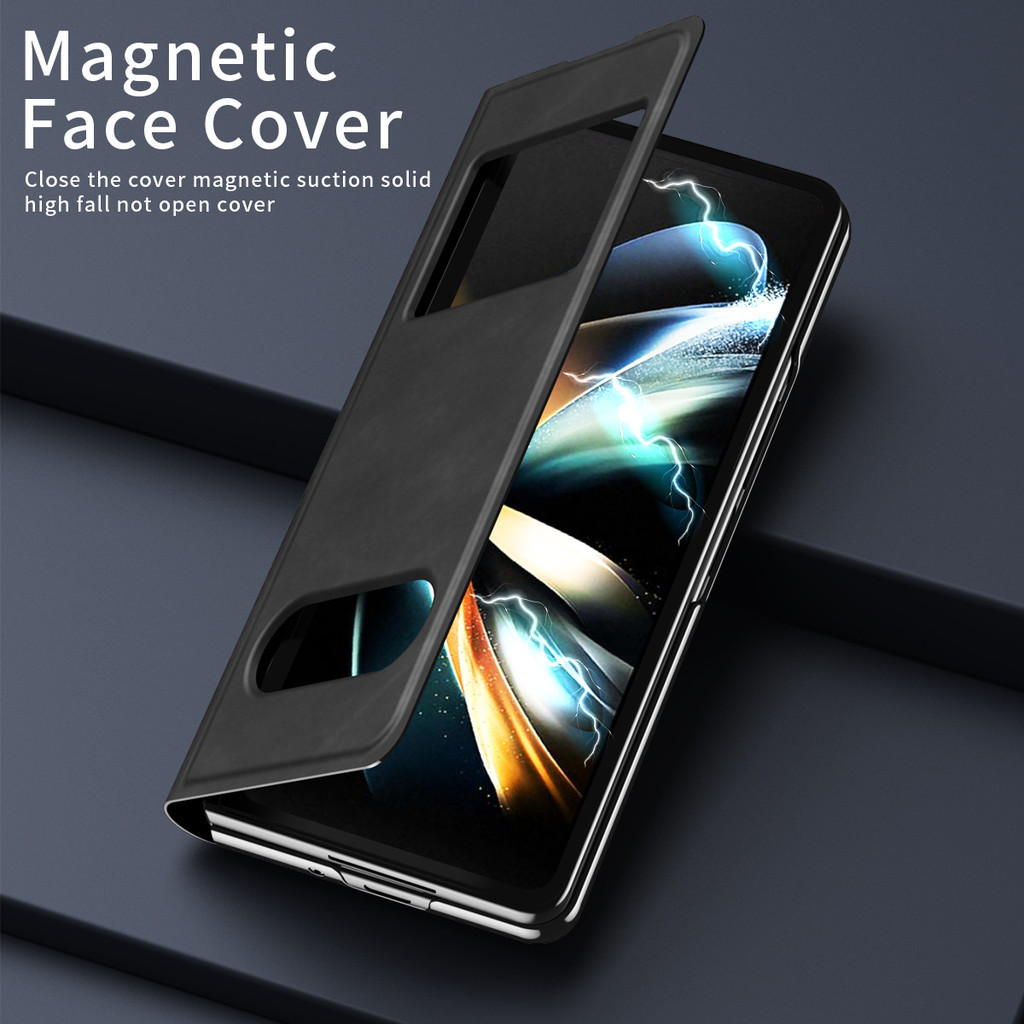 Ốp lưng da sang trọng cho Samsung Galaxy Z Fold 6/5/4/3, vỏ chống sốc Armor