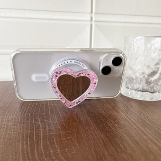 Gương Tình Yêu Tròn Từ Tính Giá Đỡ Điện Thoại Cho Magsafe Case Và IPhone 16 15 14 13 12 Pro Max 14 Plus Có Thể Gập Lại Pop Ring Grip Co Giãn Để Bàn Màu