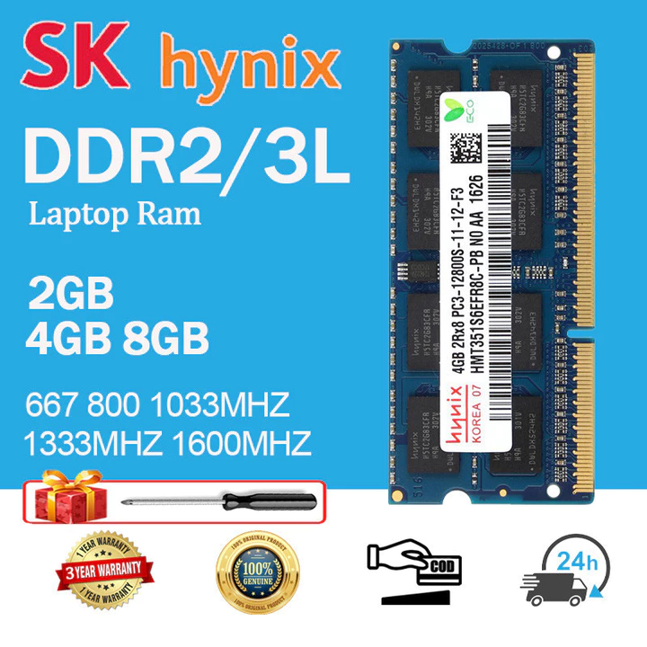 Hynix 8Gb DDR3 Ram 4Gb 1600Mhz 2Gb DDR2 DDR3L 6.67Mhz 800Mhz 1066Mhz 1333Mhz PC2 PC3L 5300S 6400S 12800S 10600S 204PIN Sodimm Intel Memori Laptop Ram