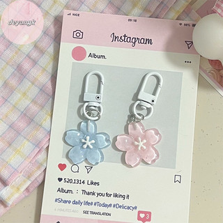 Deyangk Sweet Jelly Color Sakura Móc Khóa Mặt Dây Chuyền Sáng Tạo Đáng Yêu Hoa Móc Khóa Dễ Thương Ba Lô Thời Trang Treo Đồ Trang Trí Cặp Đôi Quà Tặng VN