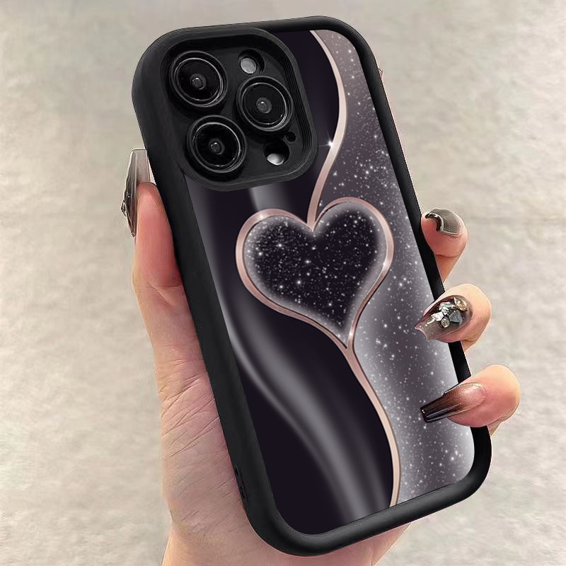 Dành Cho iPhone 11 14 15 12 13 Pro Max 8 7 Plus 12 13 Mini XR X XS Max SE2020 2022 Chảy Cát Tình Yêu Silicon Góc Mắt Chống Sốc Matte Bìa Mềm