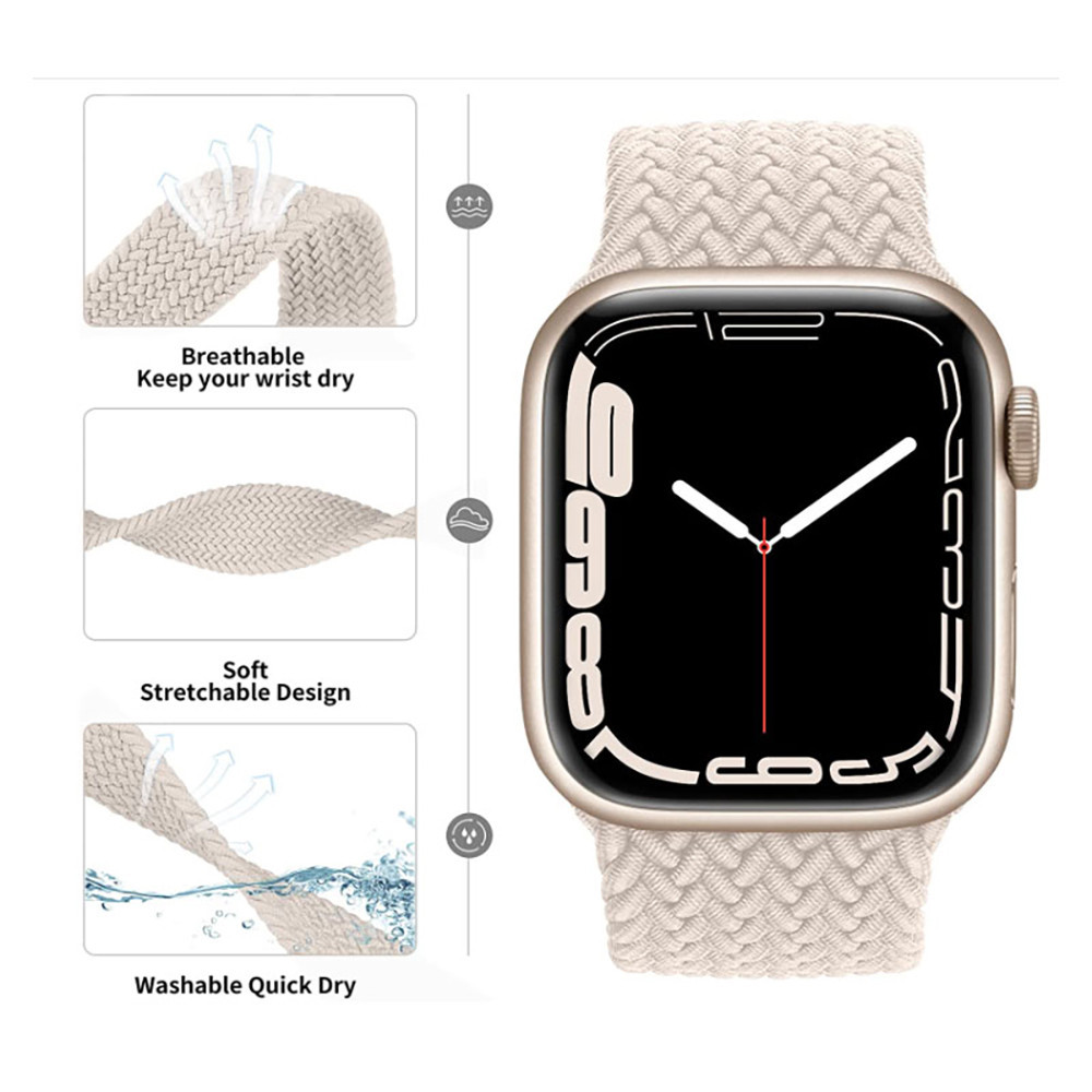 Dây đeo vòng đơn bện Nylon mềm cho dây đeo đồng hồ A-pple 42mm 38mm 40mm 41mm 44mm 45mm 49mm Dây đeo cổ tay thể thao siêu nhẹ cho iWatch Series 9 Ultra 8 7 SE 6 5 4 3