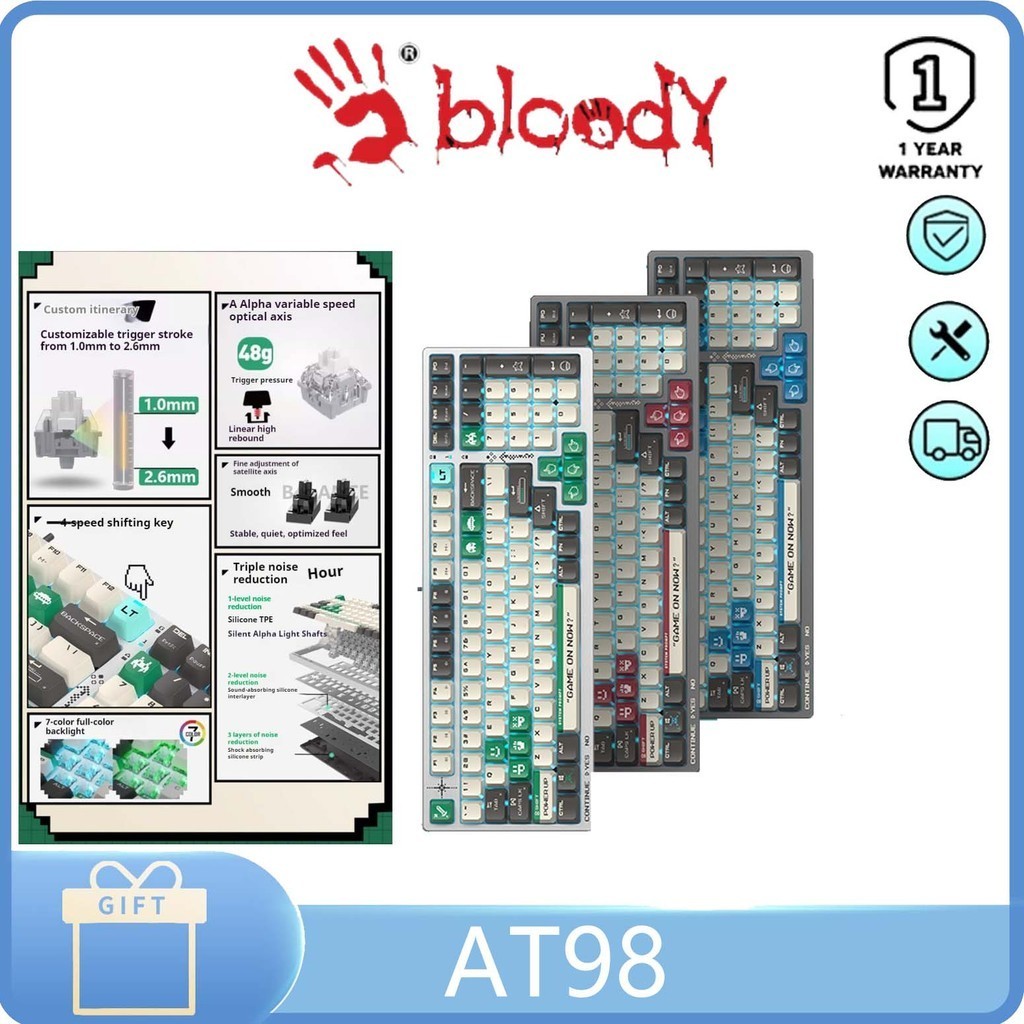 Bloody AT98 bàn phím cơ điện tử trò chơi thể thao tốc độ biến thiên ...