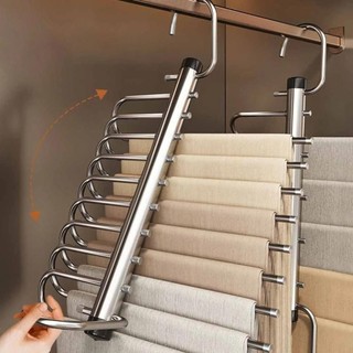 Giá treo quần gấp COZYNEST, Móc treo quần ma thuật tiết kiệm không gian 5 / 9 lớp, Móc treo liền mạch đa chức năng Móc sắp xếp tủ quần áo