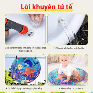 Thảm nước bơm hơi cho bé Bunnies miếng lót chịu lực tốt bảo vệ bé trong thời tiết nóng 2 size