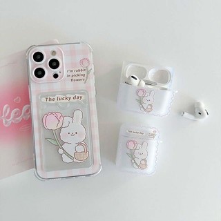 Ốp Lưng Điện Thoại Samsung Galaxy A22 A23 A42 A12 A13 A04 A04E A05 A02 A10 A10S A05S A02S A21S A03 Core cover Gấu Thỏ Hoa Thẻ Khe Cắm Túi Silicon Mềm