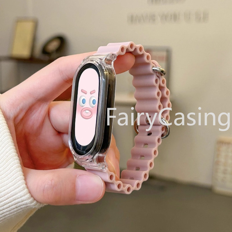 Dây Đeo Đại Dương Cao Su Cho Mi Band 10 9 8 NFC Vòng Tay Xiaomi Mi Band 7 5 6 4 3 Dây Đeo Thể Thao Silicon Phát Hành Dây Đeo Tay