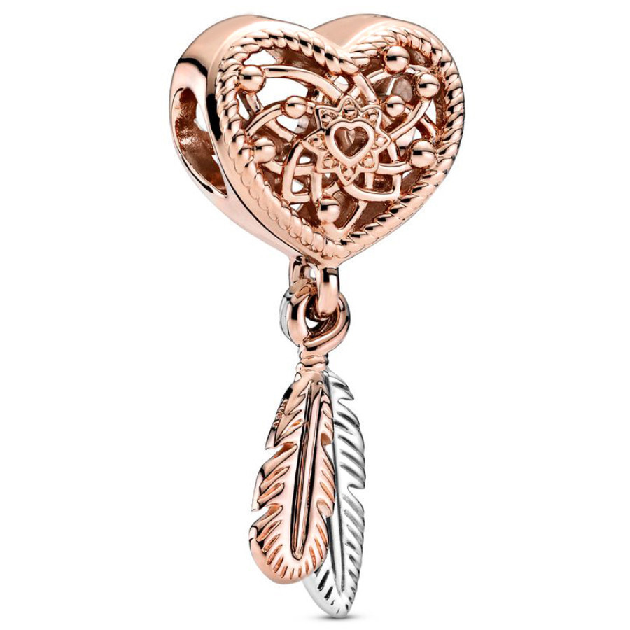 Màu Bạc Dreamcatcher Lưới Quyến Rũ Hạt Tình Yêu Dream Catcher Mặt Dây Chuyền Quyến Rũ Phụ Kiện Trang Sức