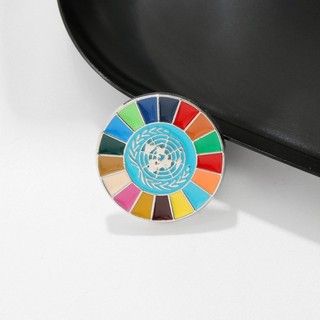 Flgo Men Nhiều Màu Sắc Liên Hợp Quốc SDGs Pin 17 Màu Sắc Mục Tiêu Phát Triển Bền Đẹp Trâm Cài Unisex Huy Hiệu Thời Trang Accessor