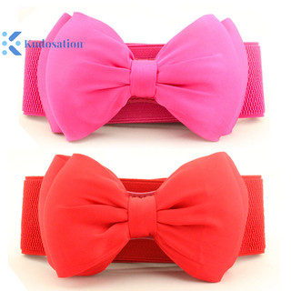Kudosation Nữ Nơ Cummerbunds Co Giãn Bukle Thắt Lưng Thắt Lưng Bé Gái Đầm Phụ Kiện