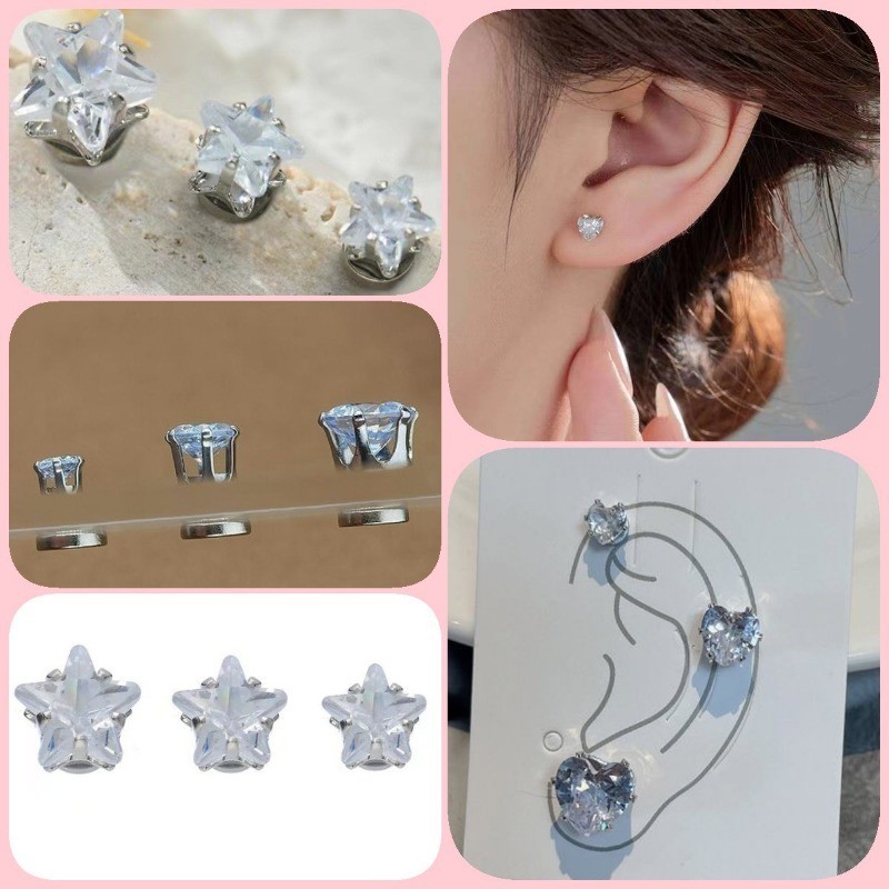 [Yunyuan] Siêu Flash Ngôi Sao Tình Yêu Móng Tay Cochlear Từ Tính Không Đấm Xương Tai Từ Tính Móng Tay Nam Châm Xương Tai Kẹp