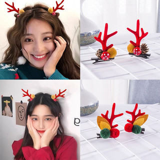 Giáng Sinh Nai Sừng Tấm Tai Kẹp Tóc Cô Gái Santa Kẹp Tóc Xmas Đảng Kẹp Tóc Cho Trẻ Em Cosplay Mũ