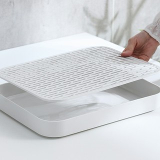 Khay decor, khay nhựa đựng đồ ăn trà bánh hình chữ nhật SUNND