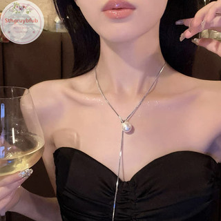 Sthb Không Đều Chất Lỏng Kim Loại Ngọc Trai Vòng Cổ Màu Bạc Có Thể Điều Chỉnh Hợp Kim Kéo Dây Chuyền Vòng Cổ Punk Hiphop Trang Sức VN