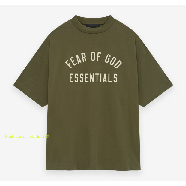 * * * * Chất lượng cao * * * FEAR OF GOD ESSENTIALS Áo thun ngắn tay họa tiết chữ cung