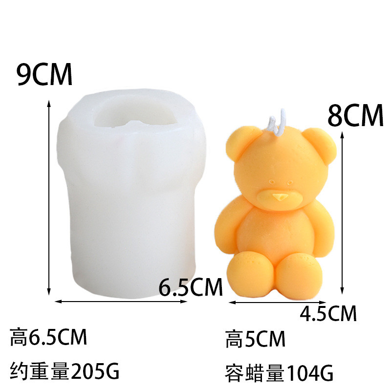 Khuôn silicon hình gấu dễ thương, nướng bánh mousse, làm nến thơm, trang trí, thạch cao