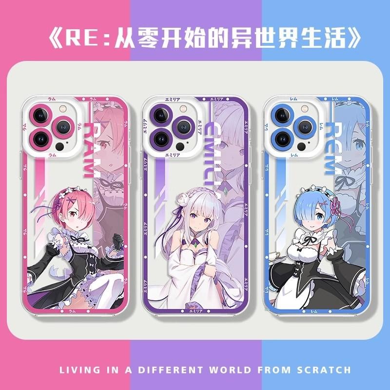 Anime RE Zero Dễ Thương Rem Ram Emilia Ốp Lưng Điện Thoại Di Động Cho Xiaomi Redmi Note 13 Pro 12 11 10 Plus 13C 12C 9C 9A A3 Vỏ Điện Thoại Mềm Dễ Thương Silicon Trong Suốt