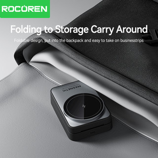 Rocoren 3 trong 1 Bộ sạc không dây từ tính có thể gập lại Giá đỡ máy tính để bàn Trạm sạc nhanh 15W cho iPhone 17 16 Pro Max Air iWatch
