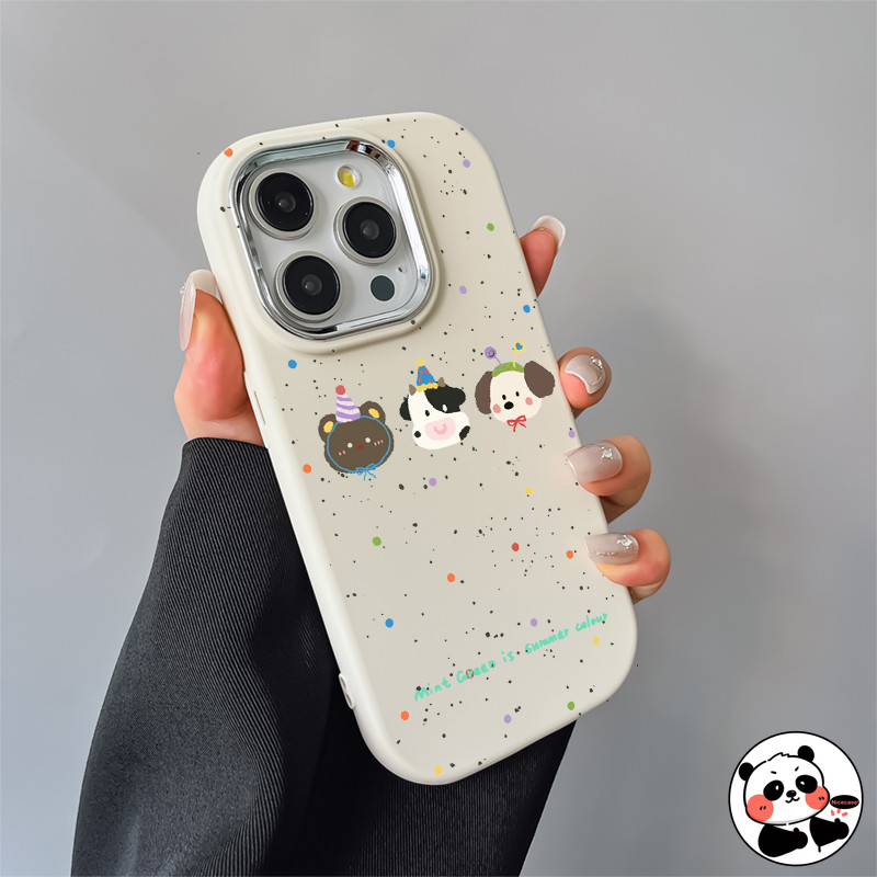 Ốp Điện Thoại Hình Bầu Dục Cho Vivo V40 V30 V29 Pro V27 Pro V27E V23 V21 V21S V20 Y100 X90 Pro Y77 Y76S Y74S Y76 Y16 Y02S X100S X100 Siêu Bao Hoạt Hình Dễ Thương Chó Con Chấm Bi Vỏ Mềm