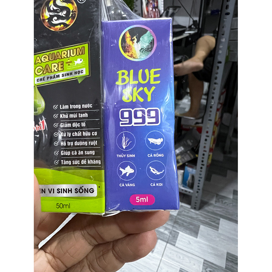 [1 Tặng 1] Blue Sky 999 5ml Tặng Kèm Vi Sinh Aquarium Care 50ml Cho Cá Cảnh