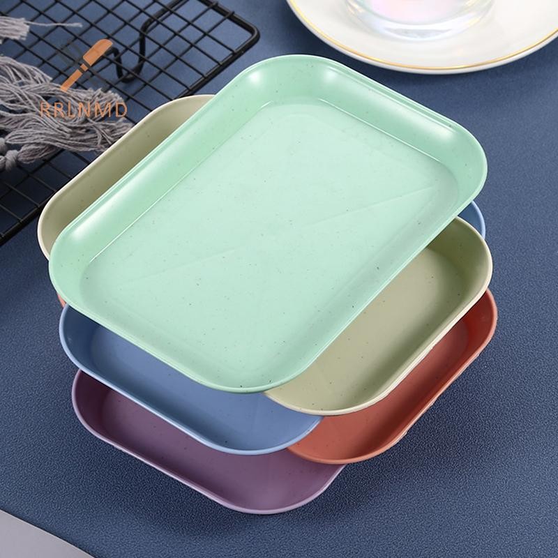Rrlnmd > Khay đựng rơm lúa mì màu kẹo Trái cây Đồ ăn nhẹ Tấm để bàn Đồ lặt vặt Khay đựng đồ bằng nhựa Tấm vuông nhỏ Khay trang trí MỚI