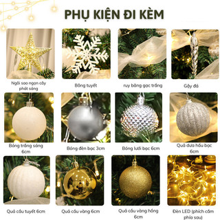 Cây Thông Noel Xanh Phụ Kiện Đầy Đủ Kèm Thảm Lông Từ IKEA Mama Cao 1.5m 1.8m 2.1m