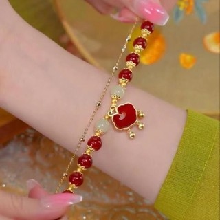 Trung Quốc Ngọc Hạt Hai Lớp Vòng Tay Thời Trang Mây Tốt Lành Vòng Tay Cặp Đôi Vòng Tay Cho Nữ Quà Tặng Phụ Kiện Trang Sức