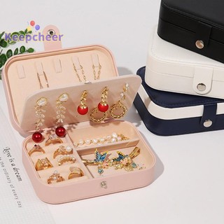 [Keepcheer] Hộp lưu trữ trang sức du lịch di động Hộp lưu trữ bằng da cho vòng cổ Vòng đeo tay Vòng trang sức tai Hộp chống bụi [Mới]