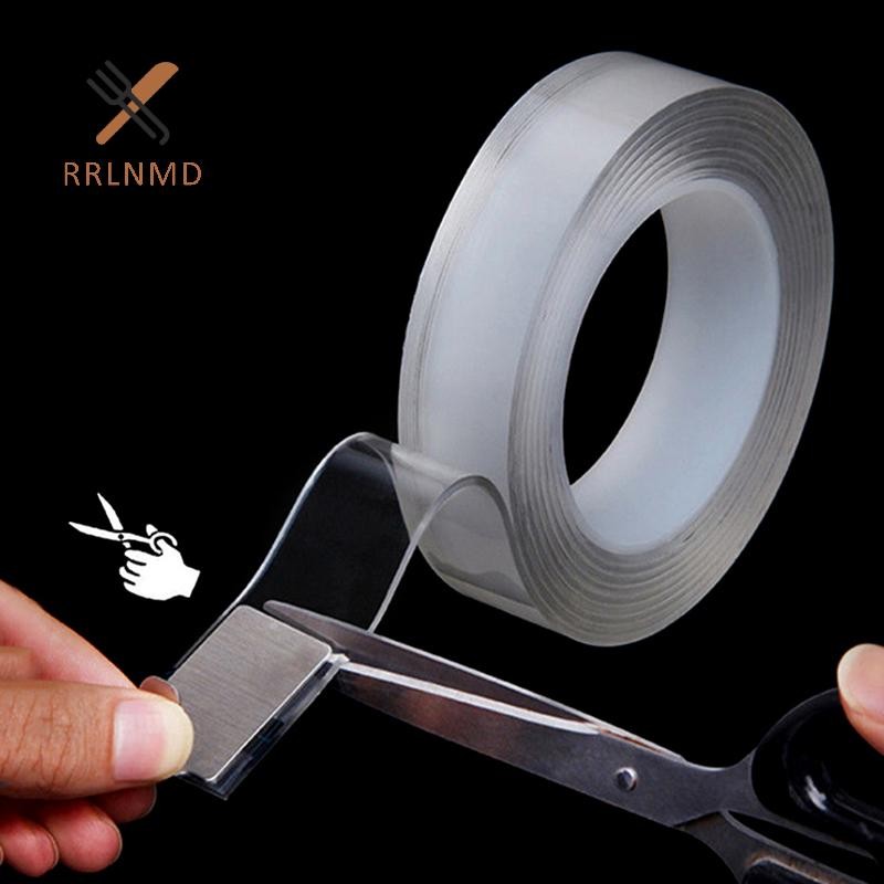 Rrlnmd 1 / 2 / 3 / 5M Nano Băng keo hai mặt trong suốt có thể tái sử dụng Băng dính chống nước MỚI
