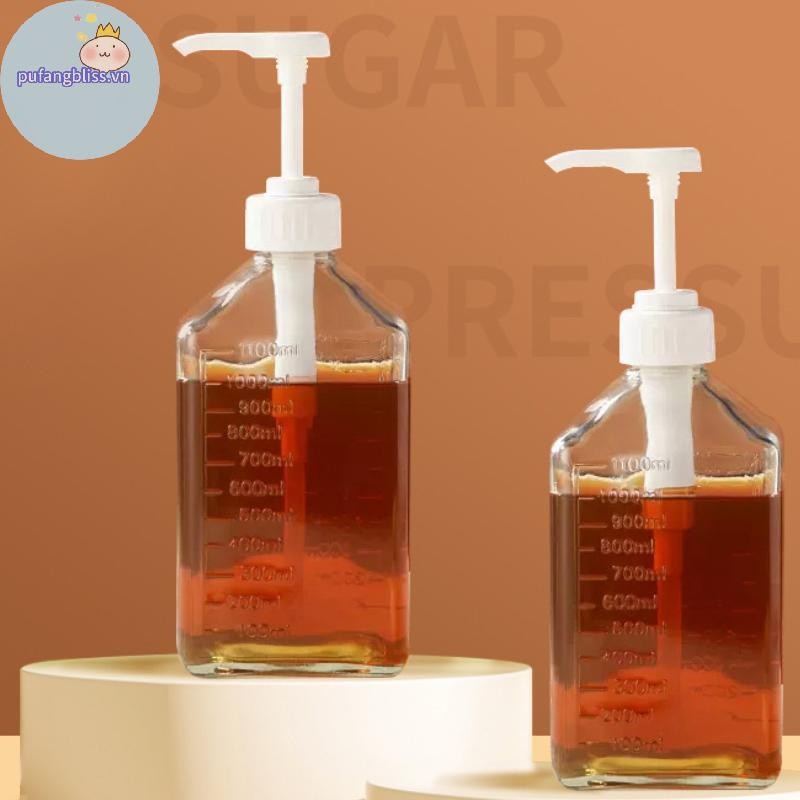 Pufangbliss 1100ml Máy phân phối xi-rô cà phê Đa chức năng Nước sốt mật ong Chai sốt cà chua W / Pump VN