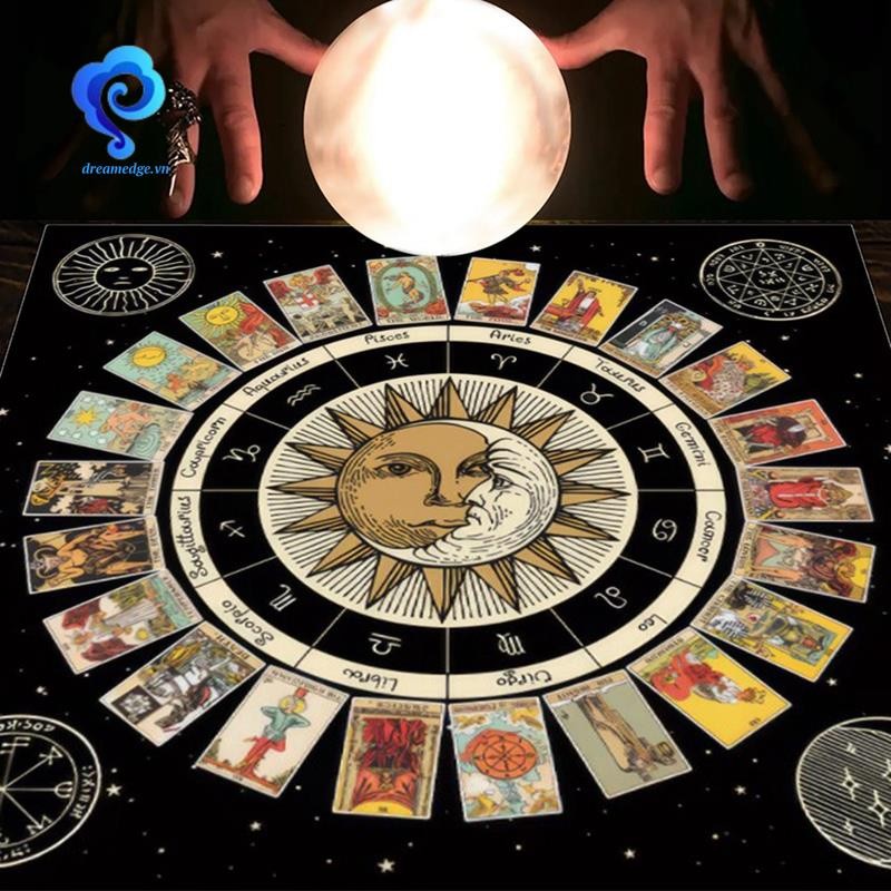 [Dreamedge] Khăn trải bàn thẻ Tarot, Thảm trải bài bói toán may mắn, Thảm vải trò chơi trên bàn, Bộ đồ trang trí trò chơi trên bàn