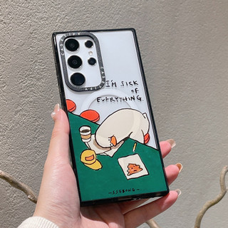 Từ Tính Hút Vịt Ngủ Acrylic Cứng Phone Case For Samsung Galaxy S25 24 23 22UItra S25 24 Plus Vỏ Bảo Vệ Chống Sốc