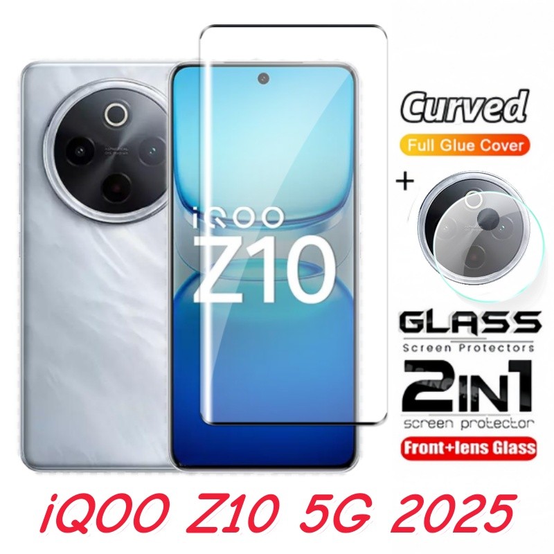 Dành Cho IQOO Z10 5G 2025 Phim Bảo Vệ Màn Hình 2 Trong 1 Cho Vivo iQOO Z10 iQOO Z10x Z 10 x 5G 2025 Full Cover Kính Cường Lực Mặt Trước Mặt Sau Ống Kính
