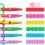 ITRUMPET 1 / 6 Kéo Ren, Đầu Tròn Nhỏ Thoải Mái Tay Nghệ Thuật An Toàn Kéo, Họa Tiết Sóng Tối Giản Màu Tự Làm Văn Phòng Phẩm Cắt Giấy Kéo Sinh Viên