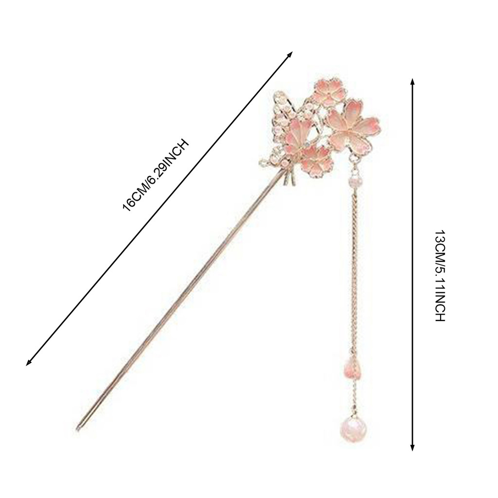Phụ kiện tạo kiểu tóc thanh lịch - Tóc chignon dài thẳng với tua rua handmade