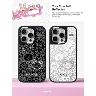 CASECASE X TAKASHI MURAKAMI KaiKai & KiKiChromeCase Vỏ iPhone Gương Đen & Bạc IPhone 16 15 14 13 12 Pro Max Plus Ốp Lưng Cứng Có Hộp Khắc logo