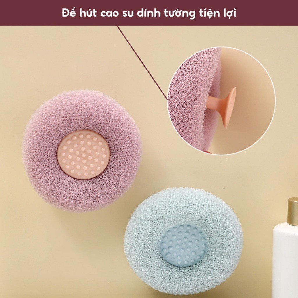 Bông Tắm Tẩy Tế Bào Chết Tròn Cao Cấp 2 Màu Bông Tắm Tạo Bọt Siêu Mềm Kì Cọ Gét Tẩy Da Chết