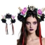 Treeling Halloween Hoa Đầu Lâu Mũ Đội Đầu Lâu Với Đồng Hồ Tay Co Giãn Tóc Dành Cho Người Lớn Trẻ Em Unisex Đảng Accesso
