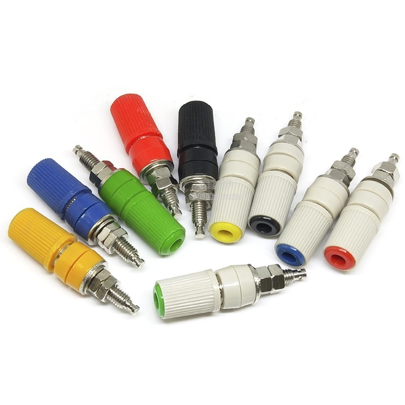 Thiết bị đầu cuối M5 * 45 Đồng nguyên chất Dòng điện cao 30A5mm Thiết bị đầu cuối mặt đất Bài cắm Ổ cắm bảng chuối