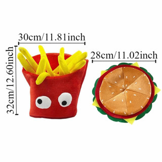 Mũ Hamburger Tiệc ASHCER, Sáng Tạo Dễ Thương Trang Trí Khoai Tây Chiên Mũ, Mũ Đội Đầu Hoạt Hình Thoải Mái Mềm Mại Halloween Mũ Phụ Kiện Trang Phục Dự Tiệc
