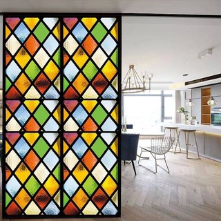 Châu Âu Retro Màu Sắc Nhà Thờ Dán Cửa Sổ Phòng Ngủ Phòng Tắm Miếng Dán Nhà Vệ Sinh Trong Suốt Miếng Dán Kính
