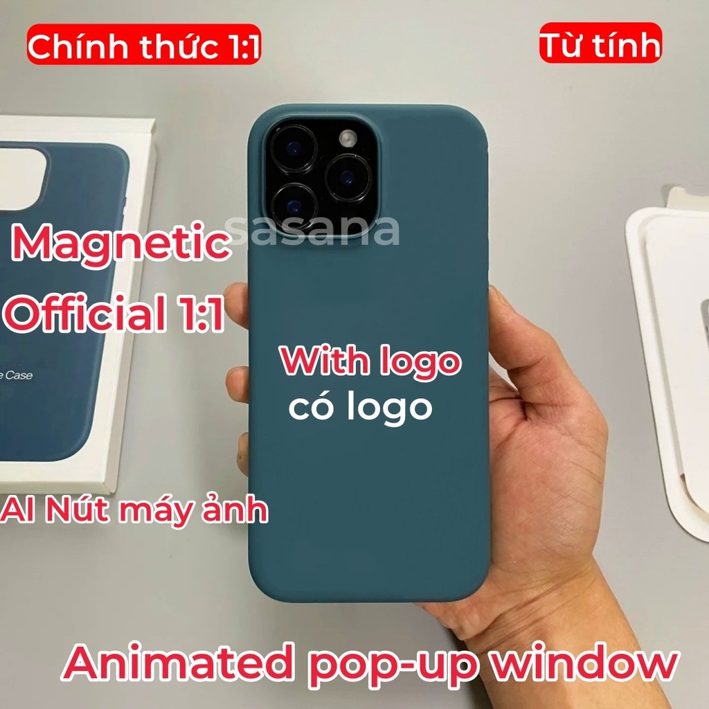 [Chất lượng hàng đầu 1: 1] Silicon lỏng từ tính cho iphone 16 / 15 / Pro / Pro Max / Plus / ốp điện thoại Hoạt hình bật lên được trang bị nút điều khiển máy ảnh
