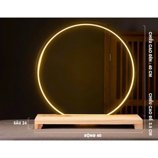 Kệ đèn led tròn hào quang trang trí chỉnh được 3 màu
