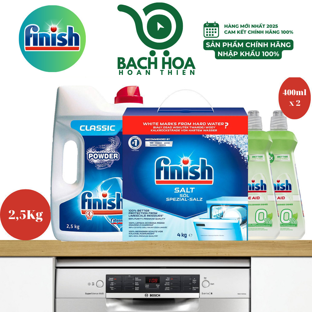 [Finish Chính Hãng] 4 món Hộp bột Finish 2,5Kg (Hương Soda) + Hộp 4,0kg ...