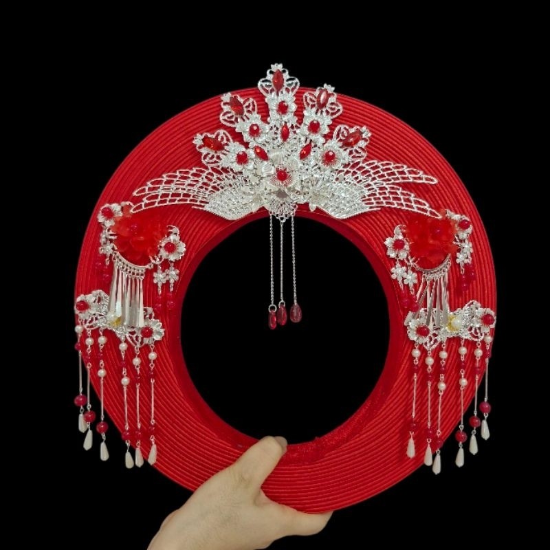 Khăn xếp đính kim quan hầu đồng, mấn hầu đồng đủ các màu và các phụ kiện, đạo cụ phụ kiện